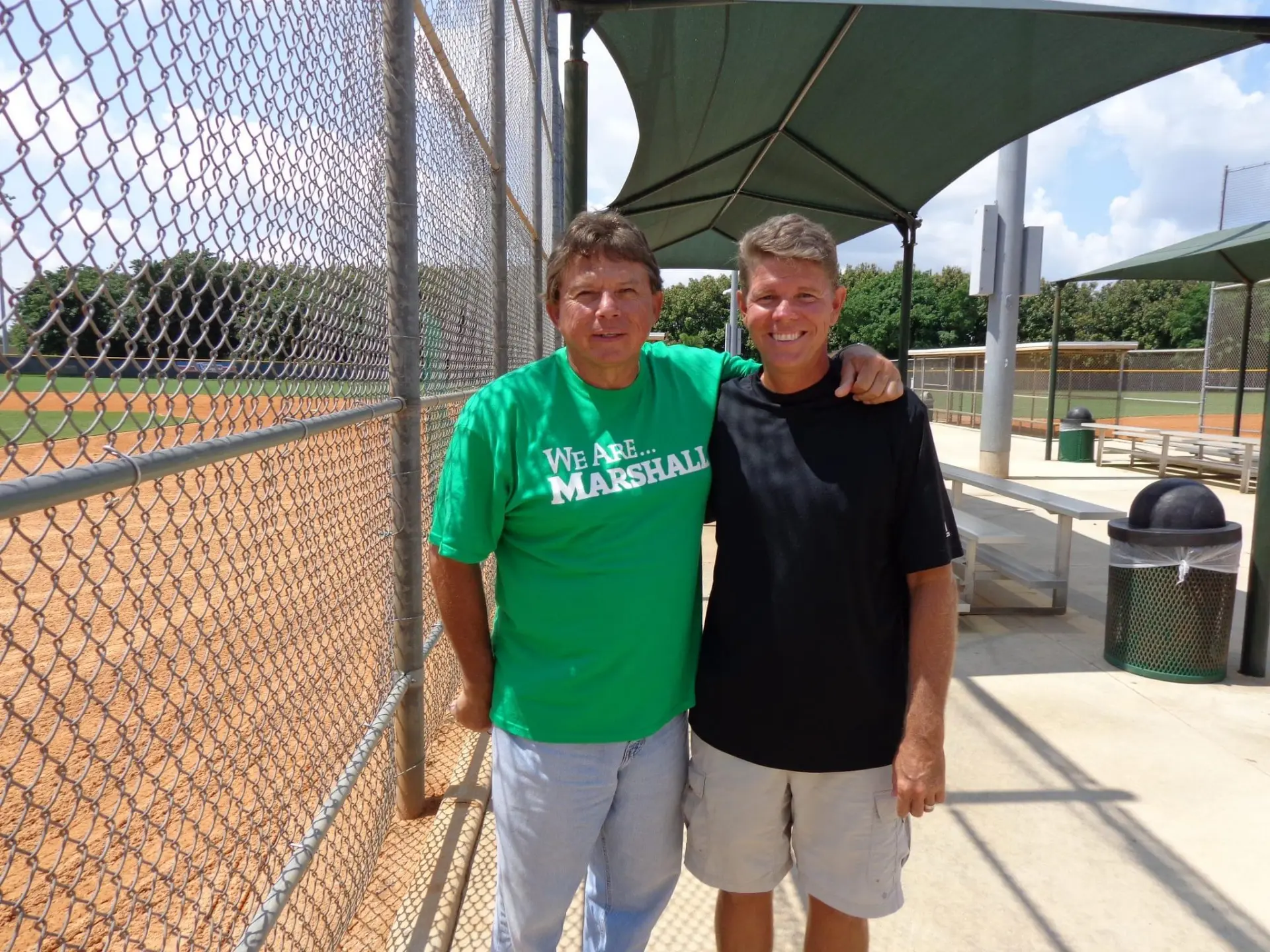 Joel D. Bradley with Daryl Evans at a ballfield