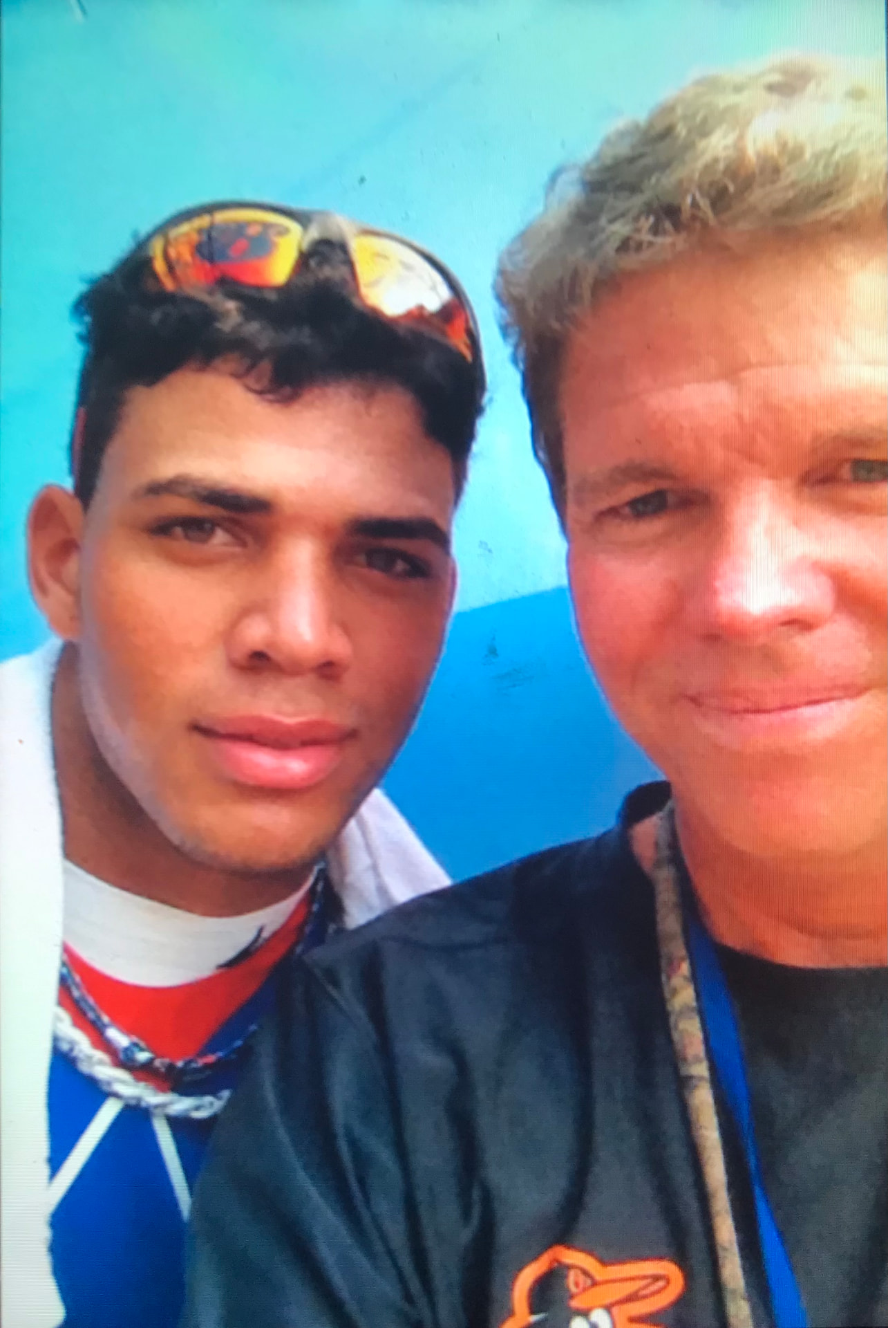 Joel D. Bradley with a young Yoan Moncada
